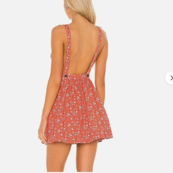 Free People Petunia Floral Smocked Backless Mini Dress Cotton XS - Picture 4 of 4